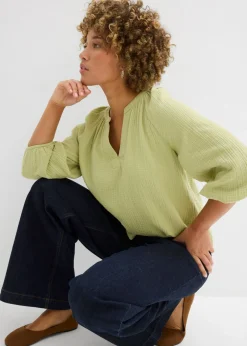 Sale Blusa holgada de muselina Mujer Novedades|Camisas Y Blusas