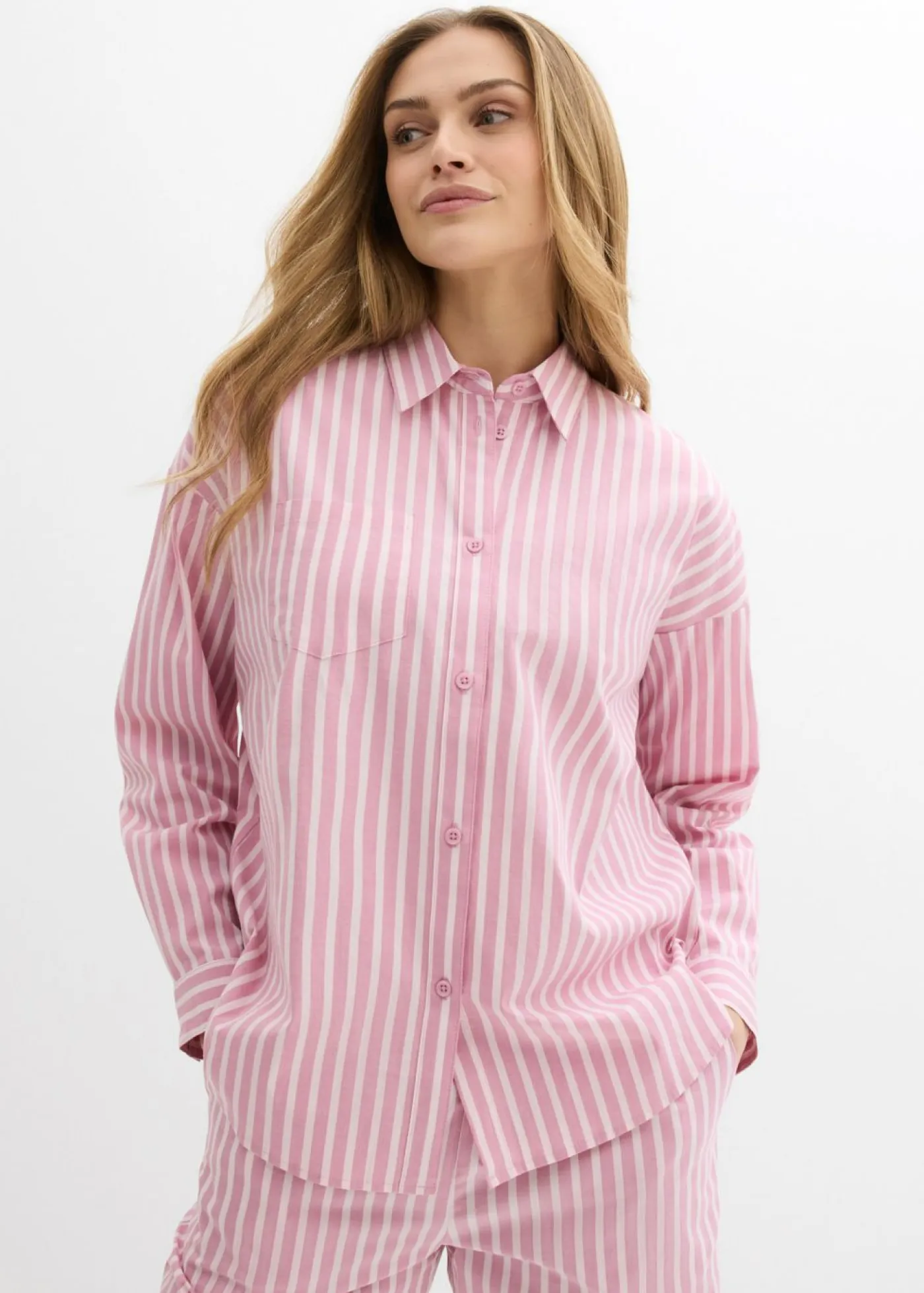 Outlet Blusa holgada de popelín de algodón Mujer Camisas Y Blusas|Novedades