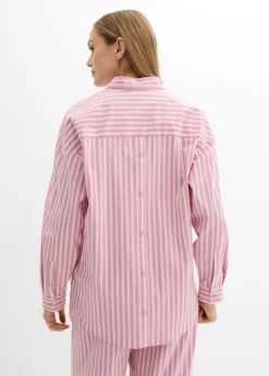 Outlet Blusa holgada de popelín de algodón Mujer Camisas Y Blusas|Novedades