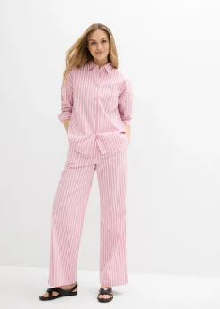 Outlet Blusa holgada de popelín de algodón Mujer Camisas Y Blusas|Novedades