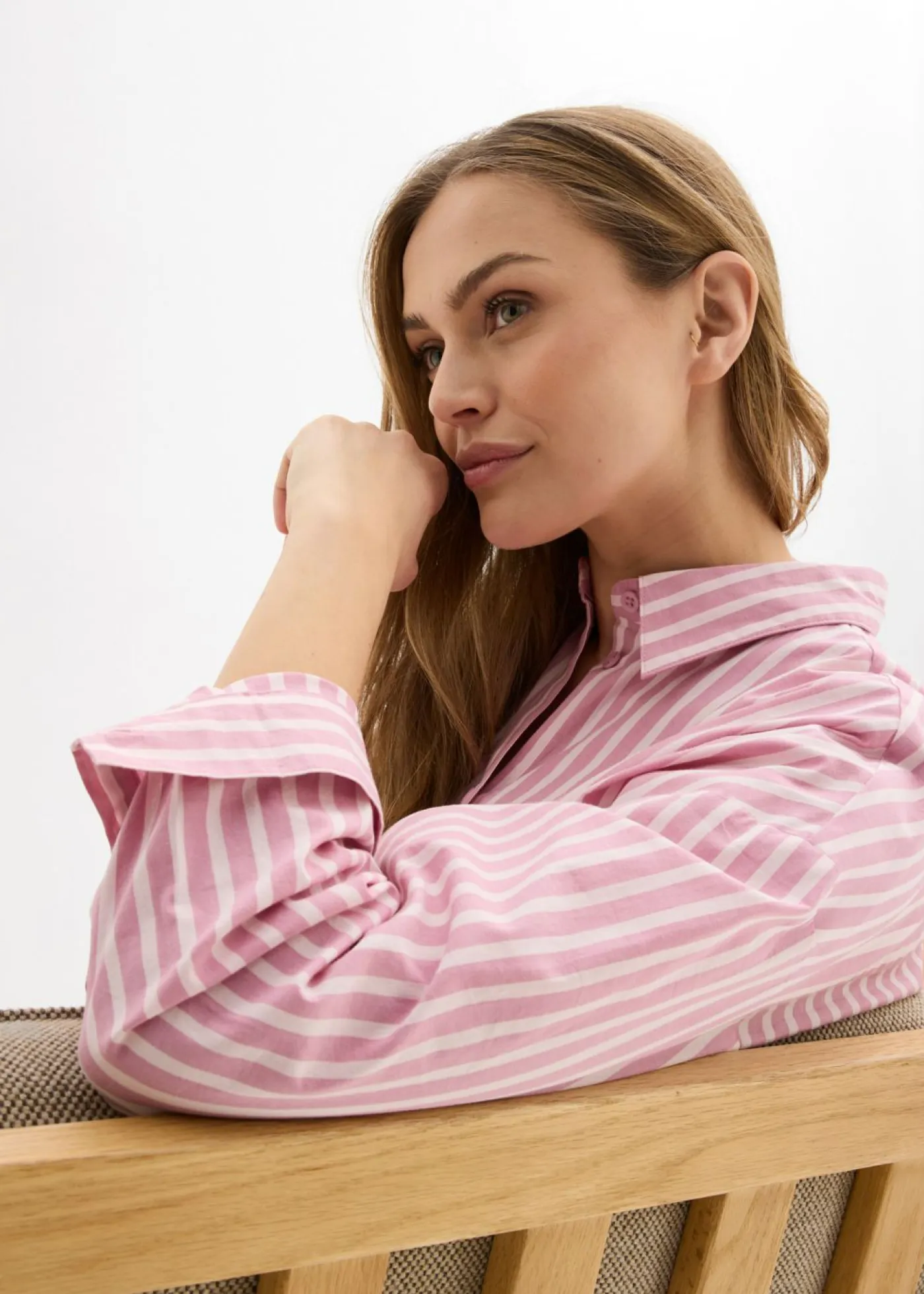 Outlet Blusa holgada de popelín de algodón Mujer Camisas Y Blusas|Novedades