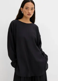 Hot Blusa holgada tipo túnica de mezcla de viscosa arrugada con estructura Mujer Conjuntos De Ropa|Esenciales