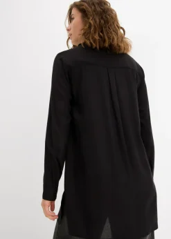 Online Blusa larga con abertura de viscosa fluida Mujer Camisas Y Blusas