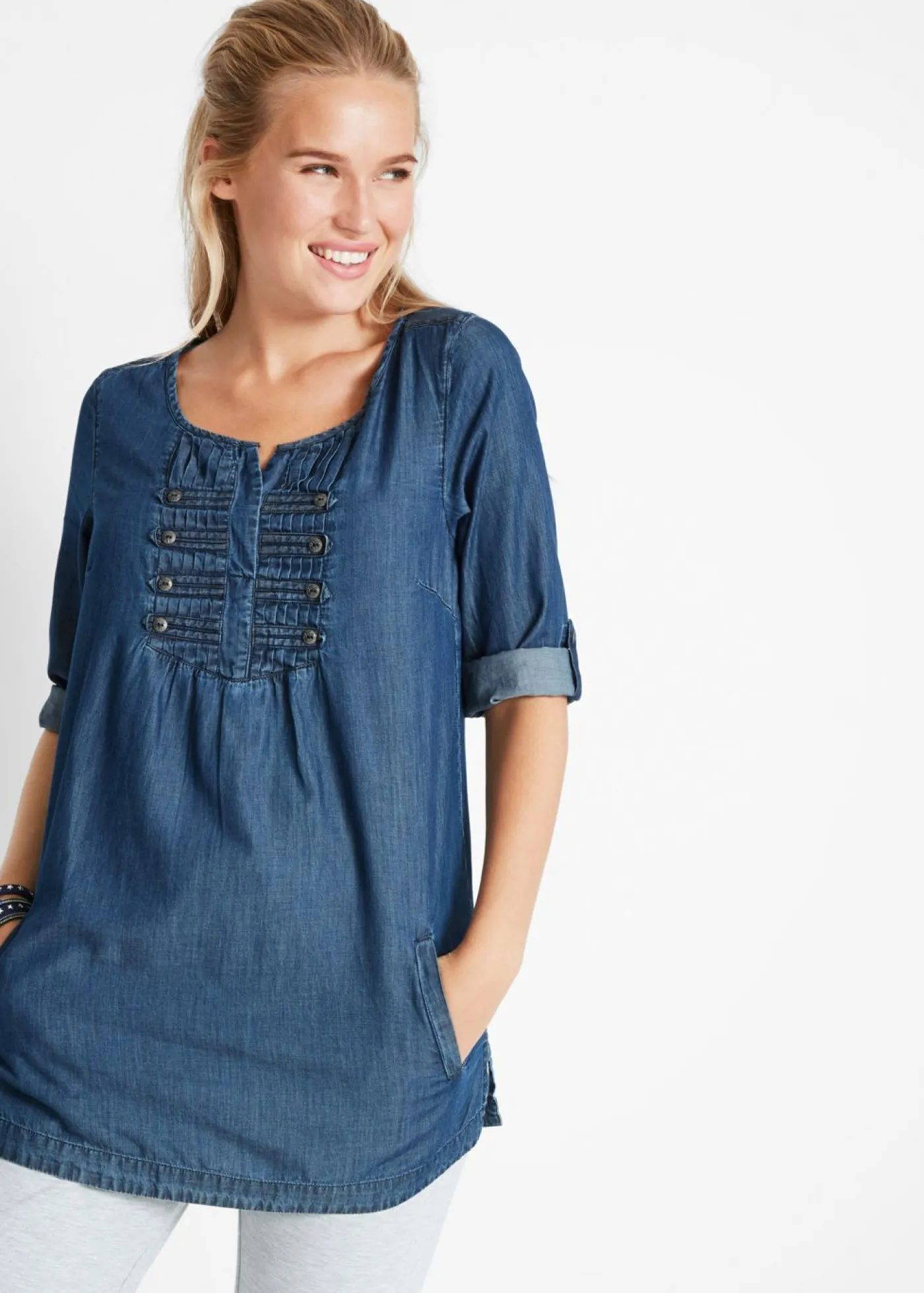 Best Blusa larga con corte en A Mujer Camisas Y Blusas