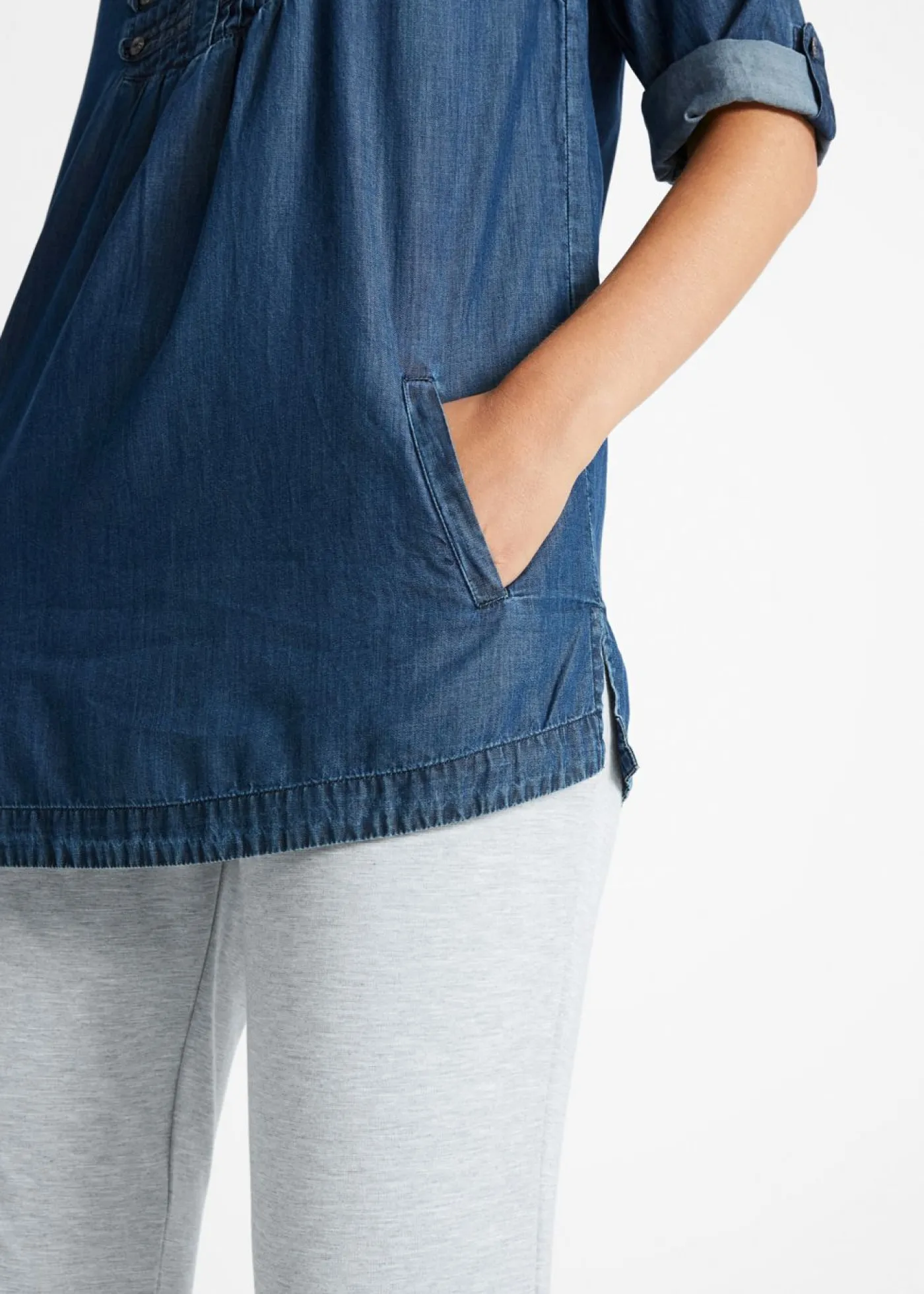 Best Blusa larga con corte en A Mujer Camisas Y Blusas