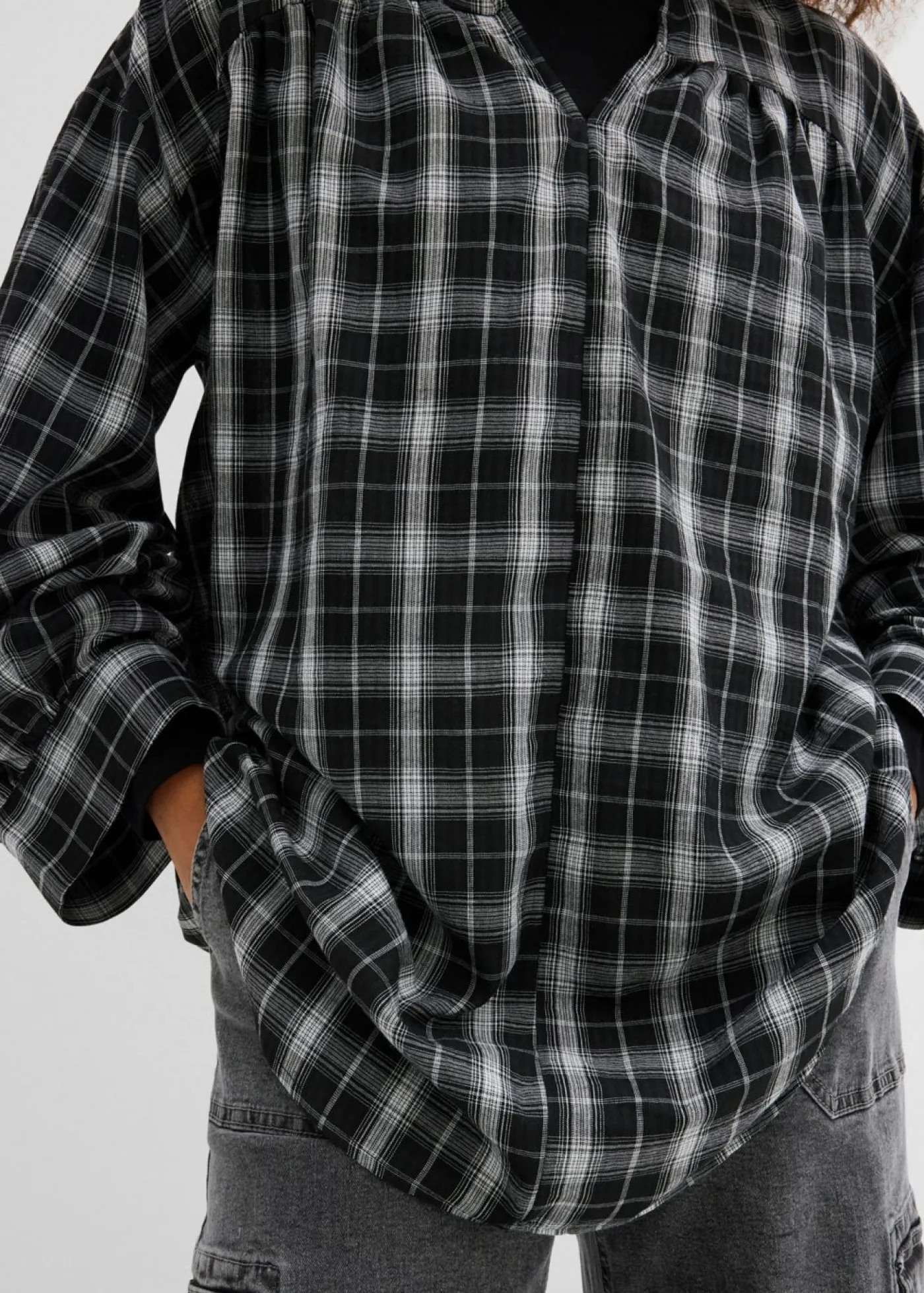 Outlet Blusa larga con corte holgado Mujer Camisas Y Blusas
