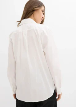 Hot Blusa larga con escote en V Mujer Camisas Y Blusas|Novedades