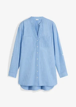 Blusa larga con mangas remangables Mujer Camisas Y Blusas