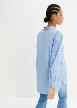 Blusa larga con mangas remangables Mujer Camisas Y Blusas