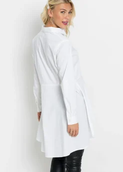 Blusa larga con volante Mujer Camisas Y Blusas