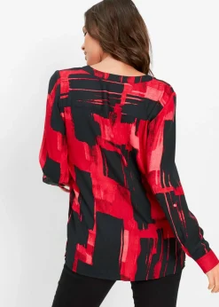 Discount Blusa larga de gasa con estampado Mujer Camisas Y Blusas