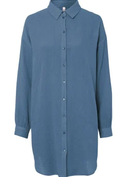 Blusa larga de muselina con corte holgado Mujer Camisas Y Blusas|Novedades