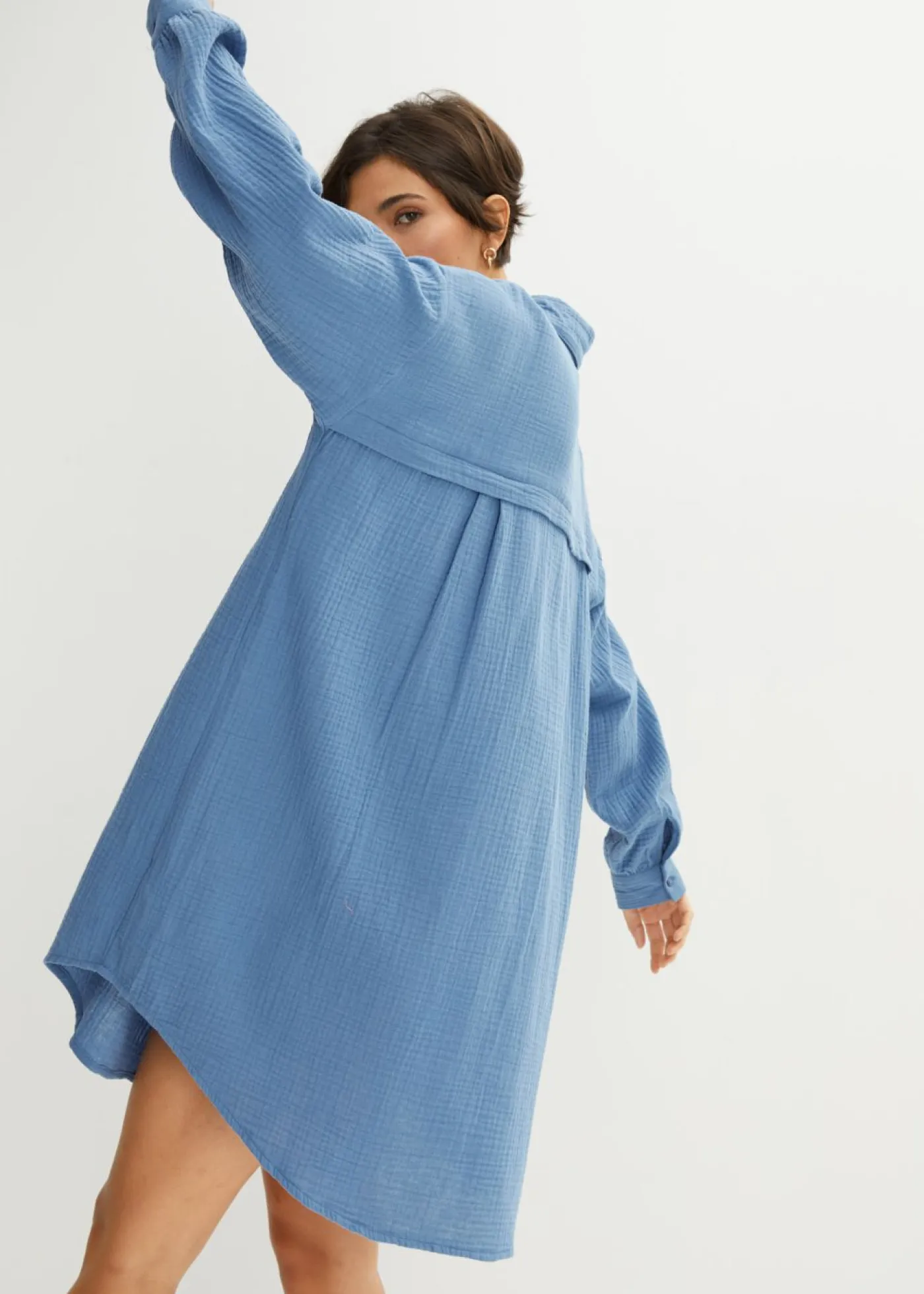 Blusa larga de muselina con corte holgado Mujer Camisas Y Blusas|Novedades