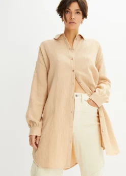 New Blusa larga de muselina con corte holgado Mujer Camisas Y Blusas|Novedades