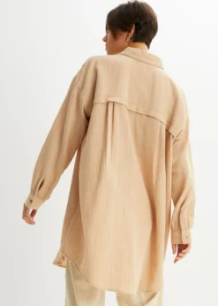 New Blusa larga de muselina con corte holgado Mujer Camisas Y Blusas|Novedades