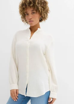 Discount Blusa larga de muselina ligera Mujer Camisas Y Blusas|Novedades