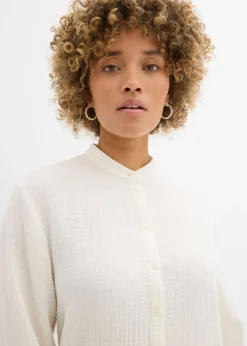Discount Blusa larga de muselina ligera Mujer Camisas Y Blusas|Novedades