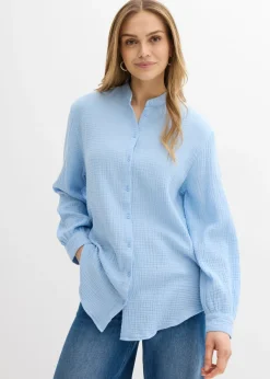 Hot Blusa larga de muselina ligera Mujer Camisas Y Blusas|Novedades