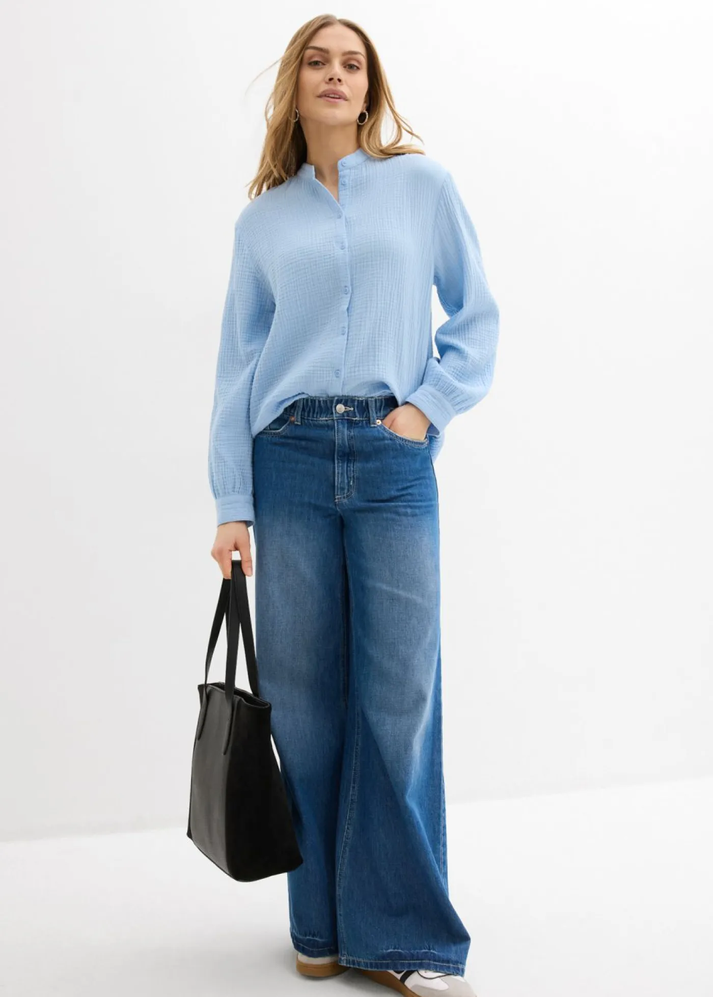 Hot Blusa larga de muselina ligera Mujer Camisas Y Blusas|Novedades