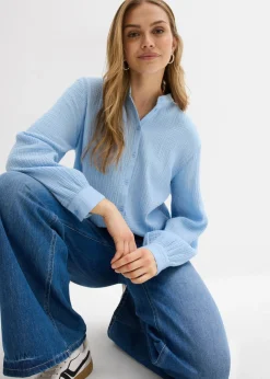 Hot Blusa larga de muselina ligera Mujer Camisas Y Blusas|Novedades