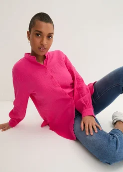 Hot Blusa larga de muselina ligera Mujer Camisas Y Blusas|Novedades