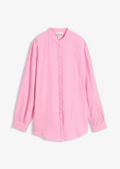 Best Blusa larga de muselina ligera Mujer Camisas Y Blusas|Novedades