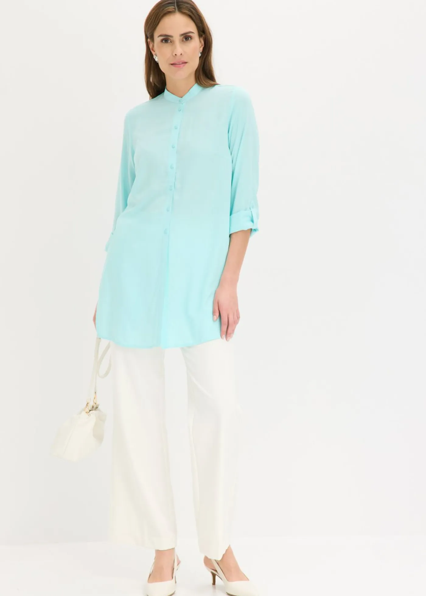 Outlet Blusa larga de viscosa Mujer Camisas Y Blusas