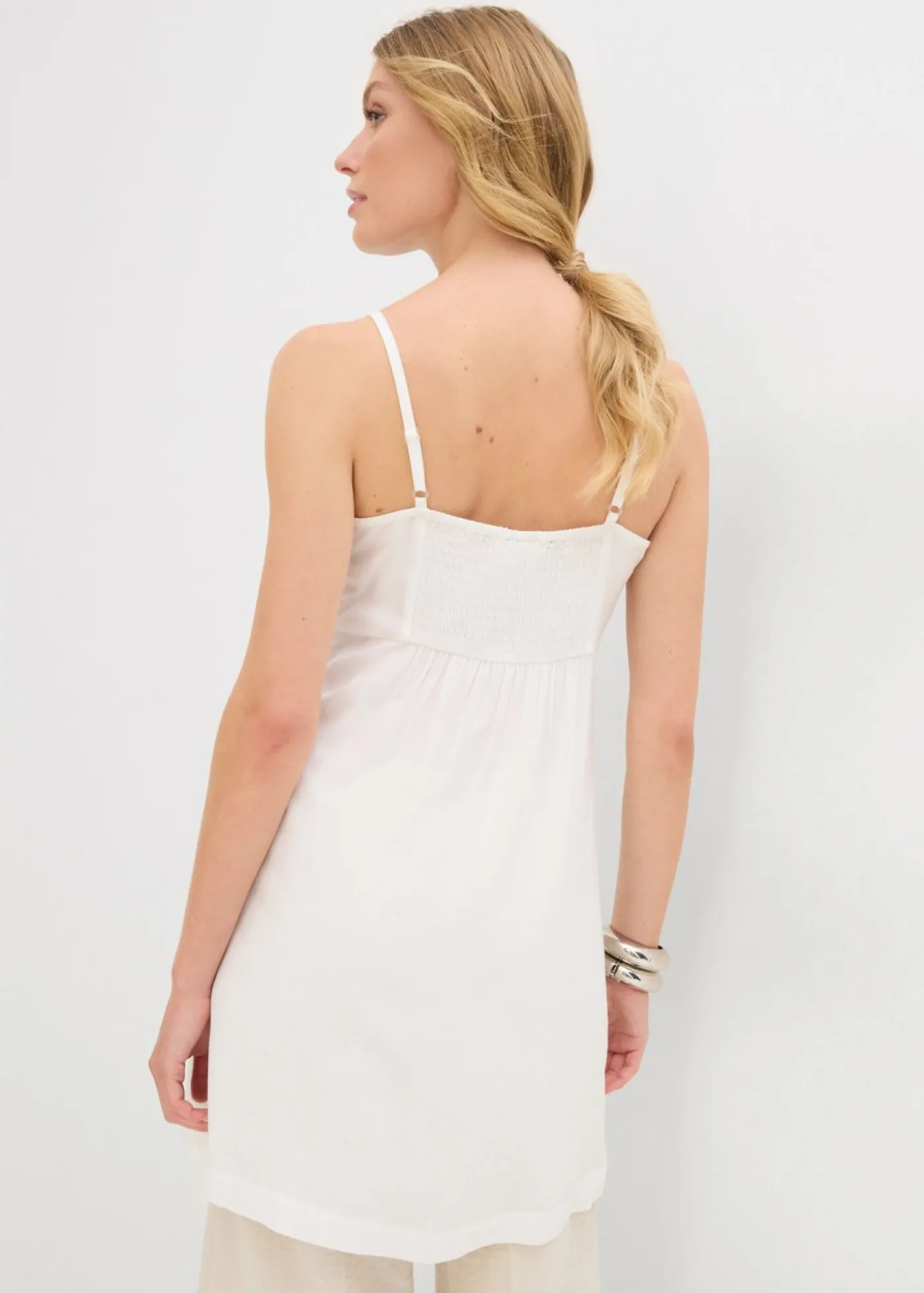 Blusa larga de viscosa fluida Mujer Camisas Y Blusas