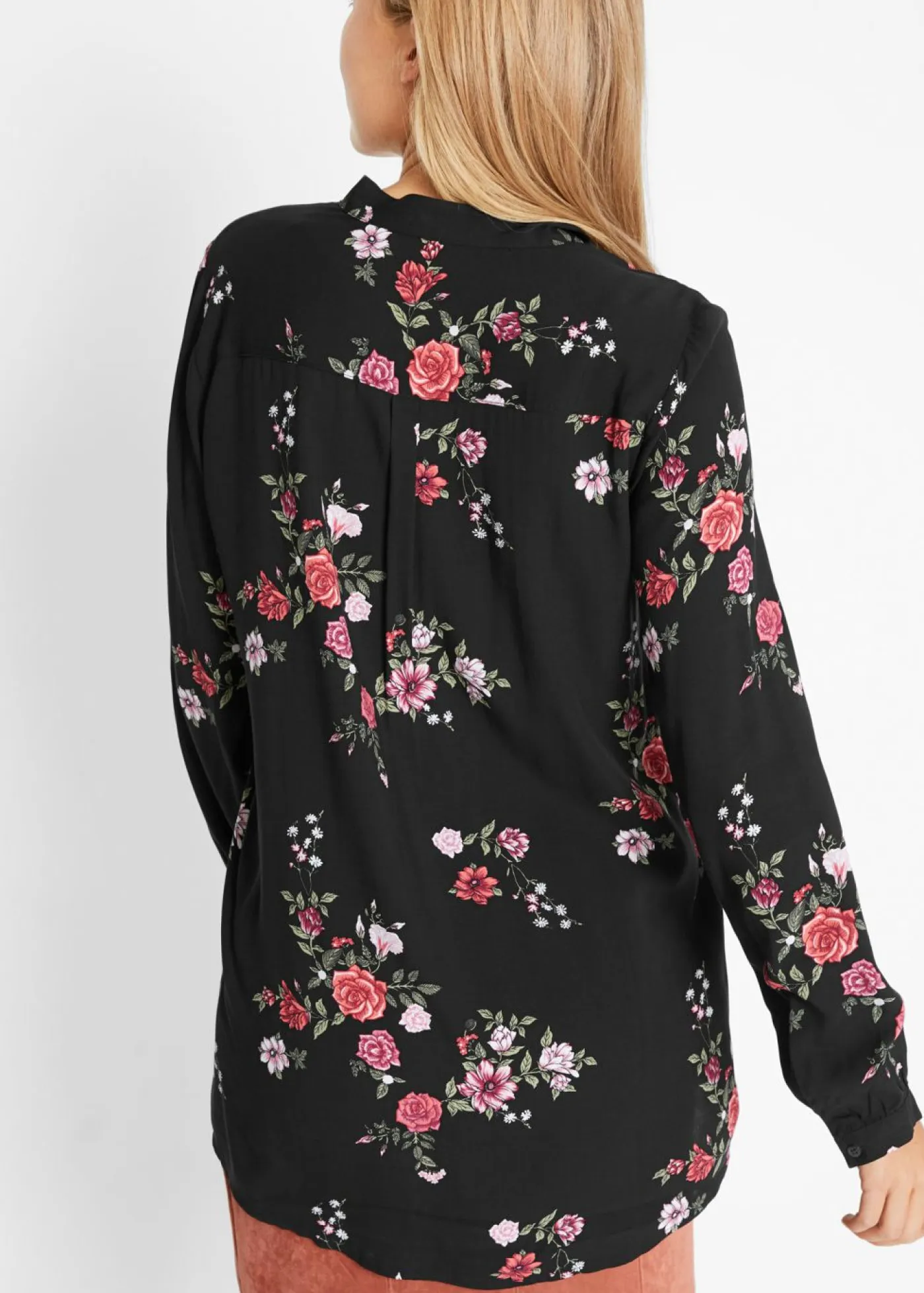 Online Blusa larga de viscosa fluida Mujer Camisas Y Blusas