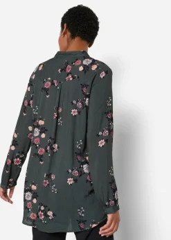 New Blusa larga de viscosa fluida Mujer Camisas Y Blusas