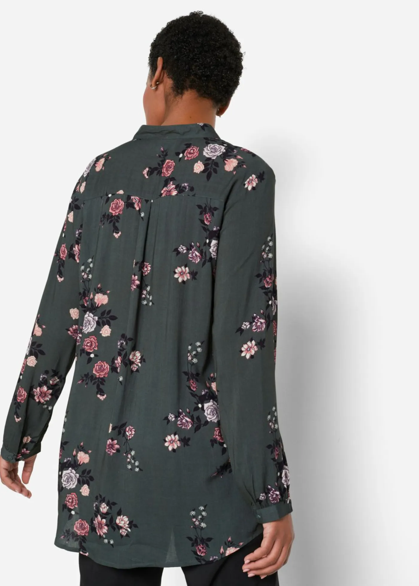 New Blusa larga de viscosa fluida Mujer Camisas Y Blusas