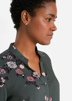 New Blusa larga de viscosa fluida Mujer Camisas Y Blusas