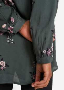 New Blusa larga de viscosa fluida Mujer Camisas Y Blusas