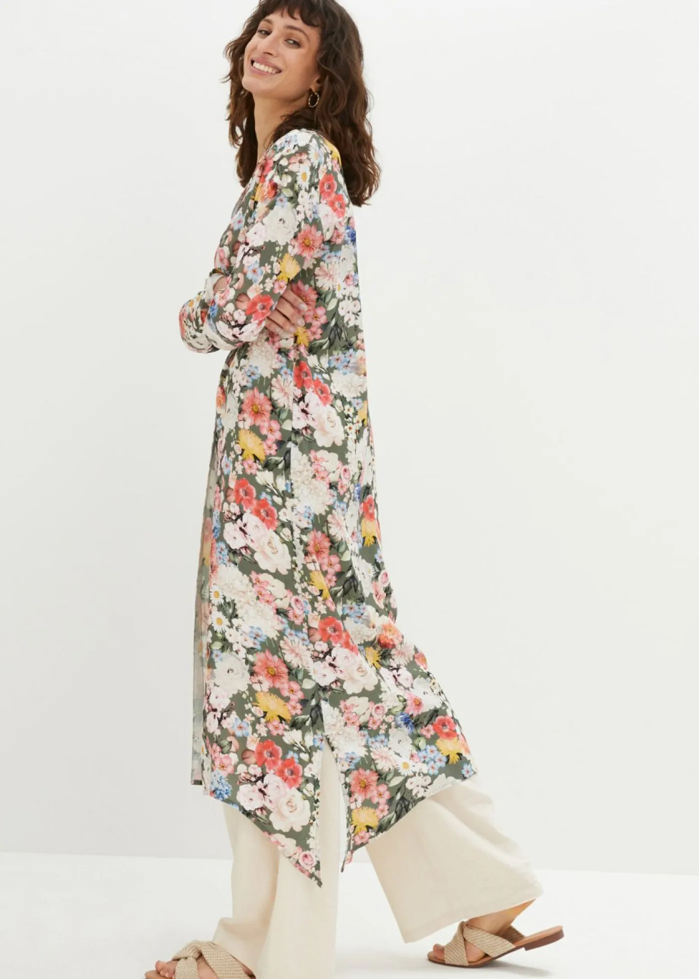 Outlet Blusa larga de viscosa fluida Mujer Camisas Y Blusas