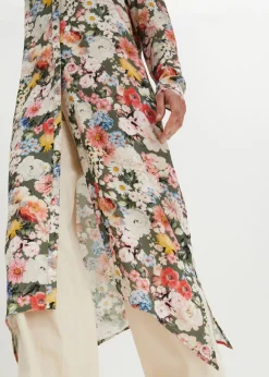 Outlet Blusa larga de viscosa fluida Mujer Camisas Y Blusas