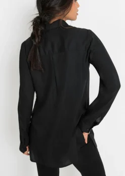 Outlet Blusa larga de viscosa pura Mujer Camisas Y Blusas