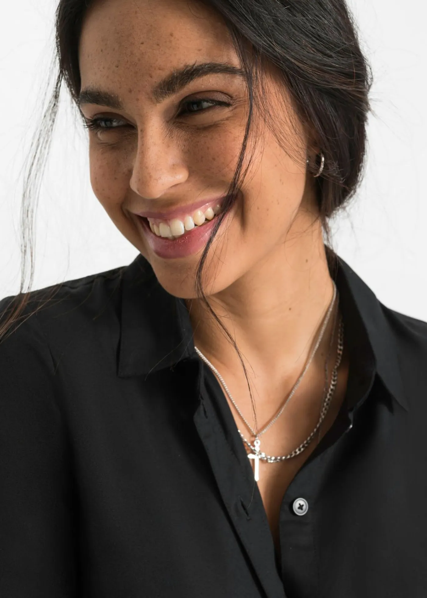 Outlet Blusa larga de viscosa pura Mujer Camisas Y Blusas