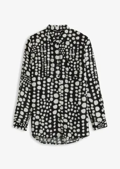 Best Blusa larga estampada de viscosa fluida Mujer Camisas Y Blusas