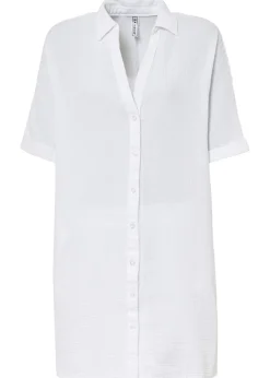 Online Blusa larga holgada de muselina suave Mujer Camisas Y Blusas|Novedades