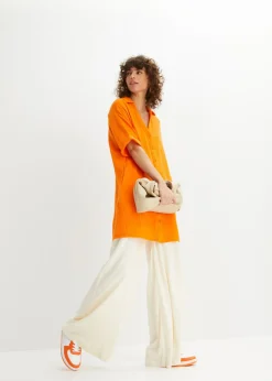 New Blusa larga holgada de muselina suave Mujer Camisas Y Blusas|Novedades
