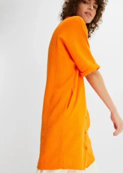 New Blusa larga holgada de muselina suave Mujer Camisas Y Blusas|Novedades