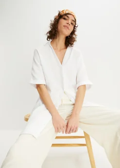 Best Blusa larga holgada de muselina suave Mujer Camisas Y Blusas|Novedades