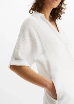 Best Blusa larga holgada de muselina suave Mujer Camisas Y Blusas|Novedades
