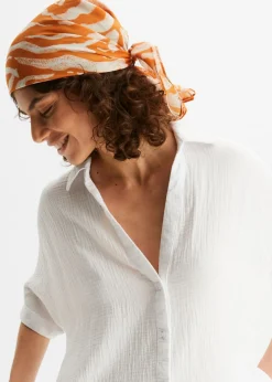 Best Blusa larga holgada de muselina suave Mujer Camisas Y Blusas|Novedades