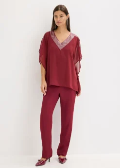 Outlet Blusa oversize con inserción de lentejuelas Mujer Camisas Y Blusas|Ropa Elegante