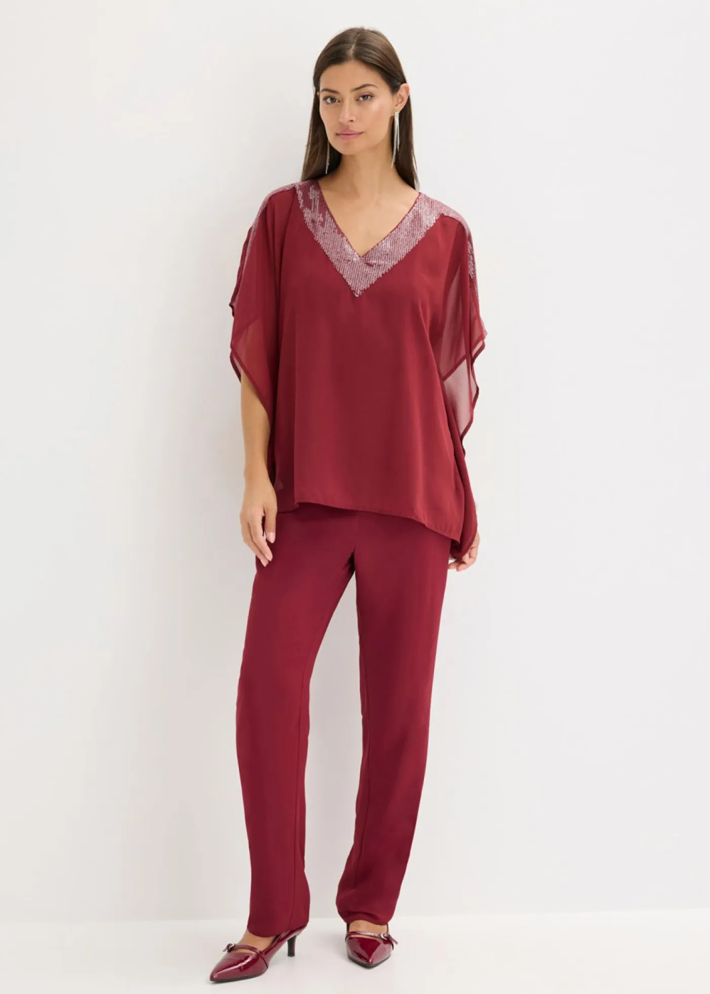 Outlet Blusa oversize con inserción de lentejuelas Mujer Camisas Y Blusas|Ropa Elegante