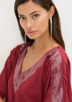 Outlet Blusa oversize con inserción de lentejuelas Mujer Camisas Y Blusas|Ropa Elegante