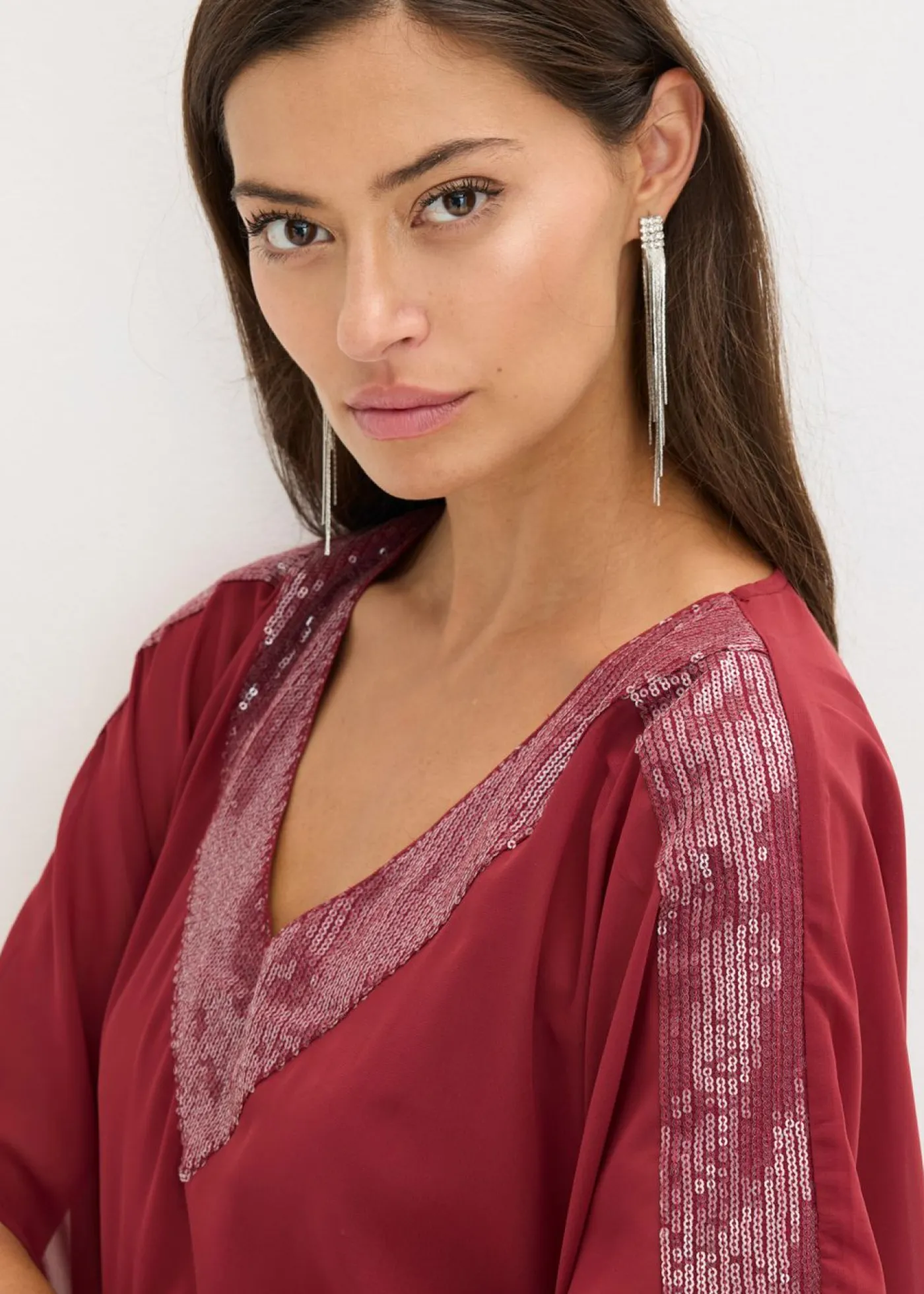 Outlet Blusa oversize con inserción de lentejuelas Mujer Camisas Y Blusas|Ropa Elegante