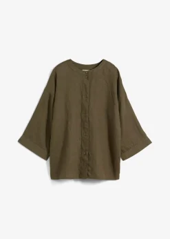Hot Blusa oversize de lino puro Mujer Premium|Camisas Y Blusas