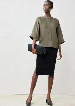 Hot Blusa oversize de lino puro Mujer Premium|Camisas Y Blusas